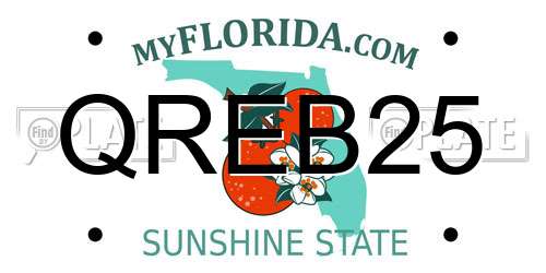 QREB25 Florida License Plate