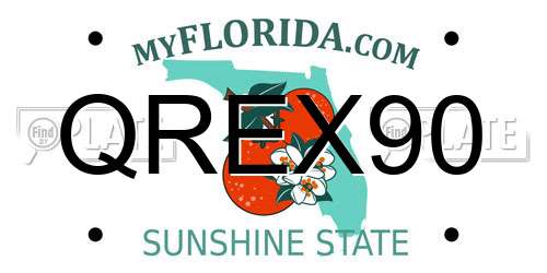 QREX90 Florida License Plate