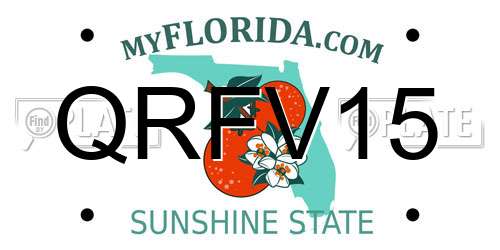 QRFV15 Florida License Plate