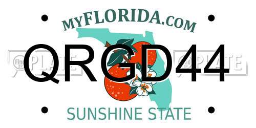 QRGD44 Florida License Plate