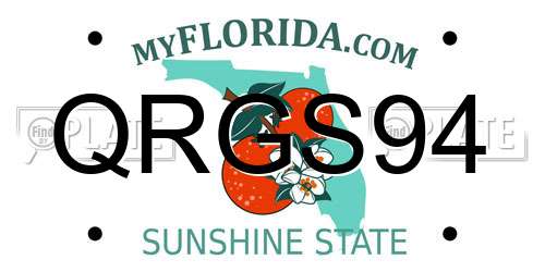 QRGS94 Florida License Plate