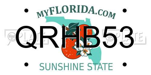 QRHB53 Florida License Plate
