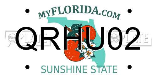 QRHU02 Florida License Plate