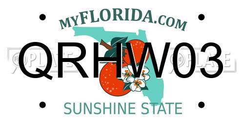 QRHW03 Florida License Plate