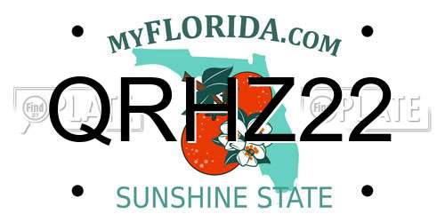 QRHZ22 Florida License Plate