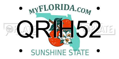 QRIH52 Florida License Plate