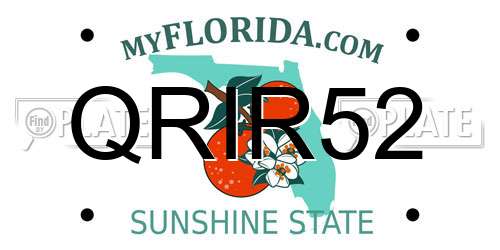 QRIR52 Florida License Plate
