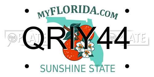 QRIY44 Florida License Plate