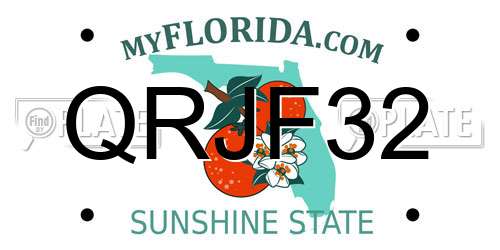 QRJF32 Florida License Plate