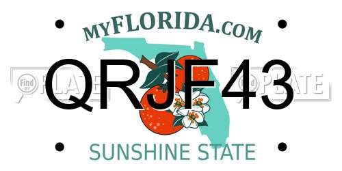 QRJF43 Florida License Plate