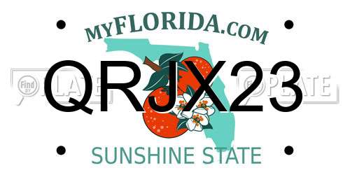 QRJX23 Florida License Plate
