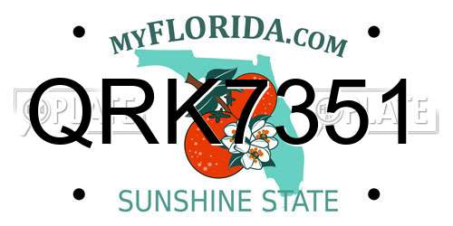 QRK7351 Florida License Plate