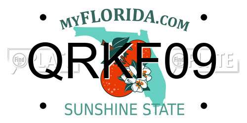 QRKF09 Florida License Plate