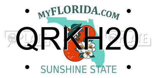 QRKH20 Florida License Plate