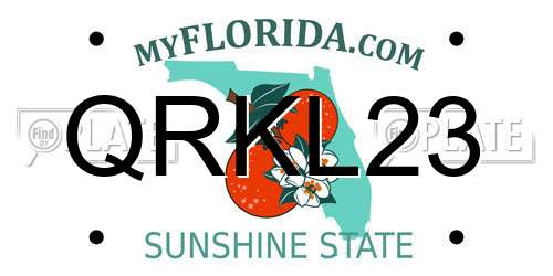 QRKL23 Florida License Plate