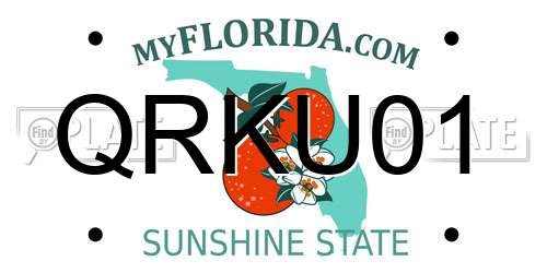 QRKU01 Florida License Plate