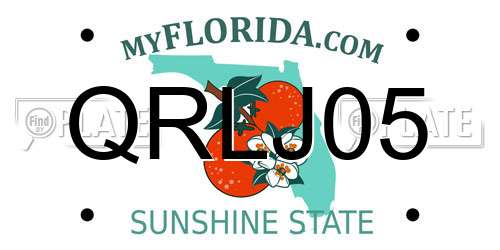 QRLJ05 Florida License Plate
