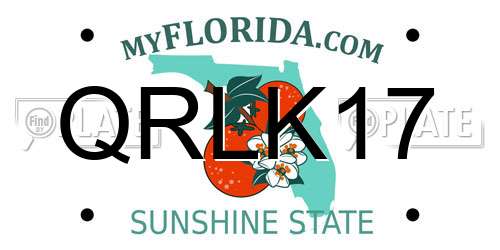 QRLK17 Florida License Plate