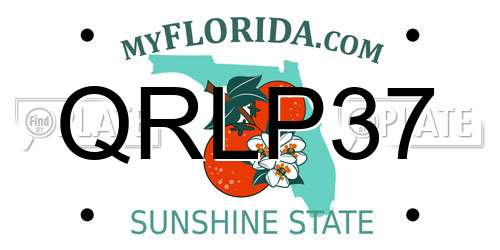 QRLP37 Florida License Plate