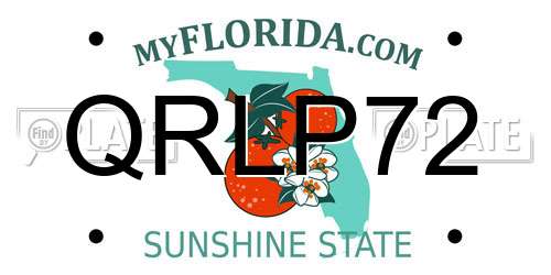 QRLP72 Florida License Plate