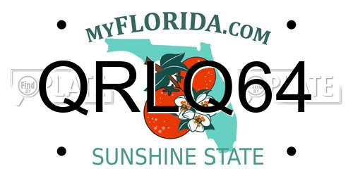 QRLQ64 Florida License Plate