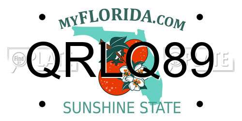 QRLQ89 Florida License Plate