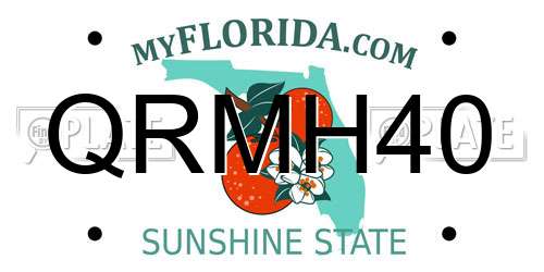 QRMH40 Florida License Plate