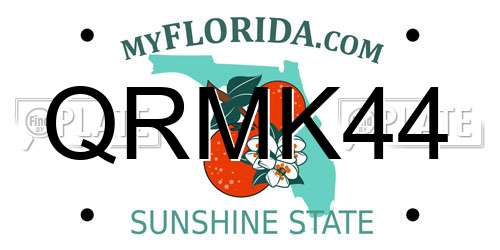 QRMK44 Florida License Plate