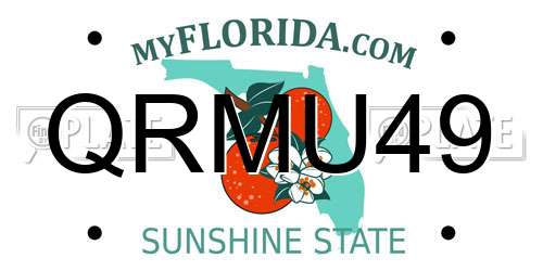 QRMU49 Florida License Plate