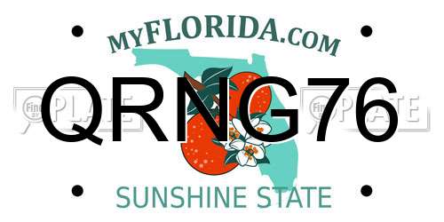 QRNG76 Florida License Plate