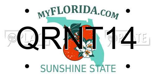 QRNT14 Florida License Plate