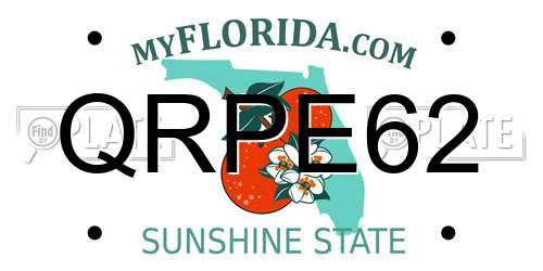 QRPE62 Florida License Plate