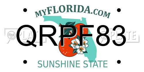 QRPF83 Florida License Plate
