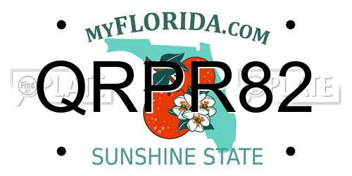 QRPR82 Florida License Plate