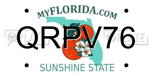 QRPV76 Florida License Plate