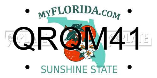 QRQM41 Florida License Plate