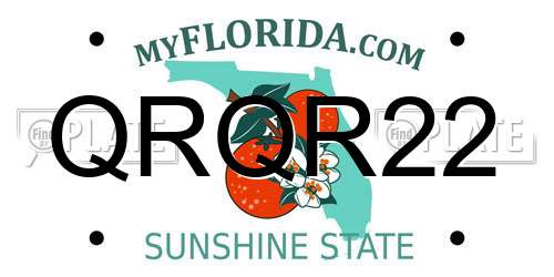QRQR22 Florida License Plate