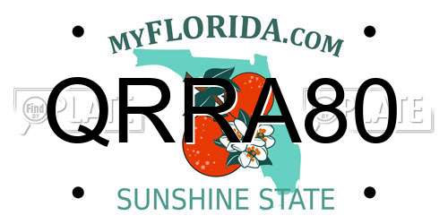 QRRA80 Florida License Plate