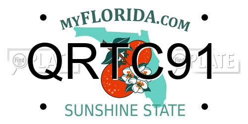 QRTC91 Florida License Plate