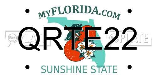 QRTE22 Florida License Plate