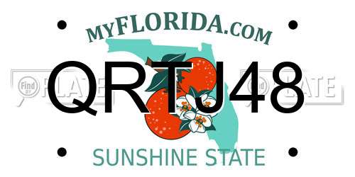 QRTJ48 Florida License Plate