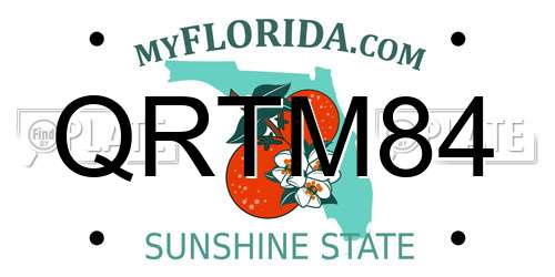 QRTM84 Florida License Plate
