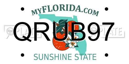 QRUB97 Florida License Plate