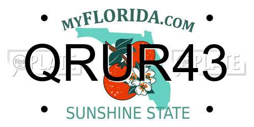 QRUR43 Florida License Plate