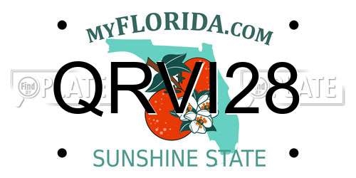QRVI28 Florida License Plate