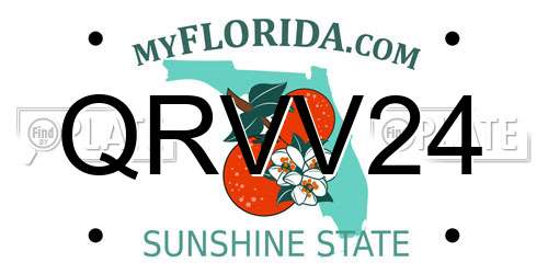 QRVV24 Florida License Plate