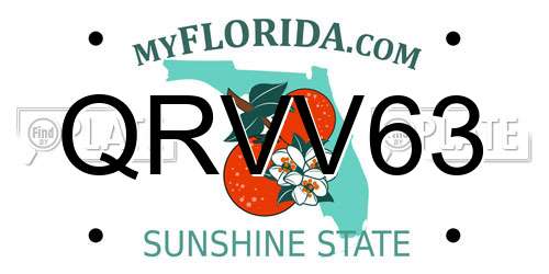 QRVV63 Florida License Plate