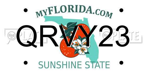 QRVY23 Florida License Plate