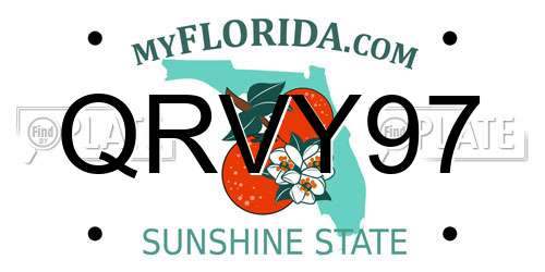 QRVY97 Florida License Plate