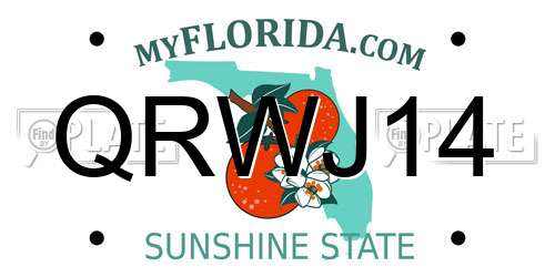 QRWJ14 Florida License Plate